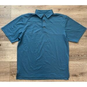 FootJoy Performance Men's Short Sleeve Golf Polo - Blue -L